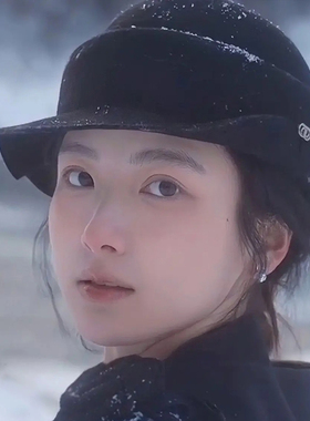 黑色羊毛呢帽女款2025新款贝雷帽