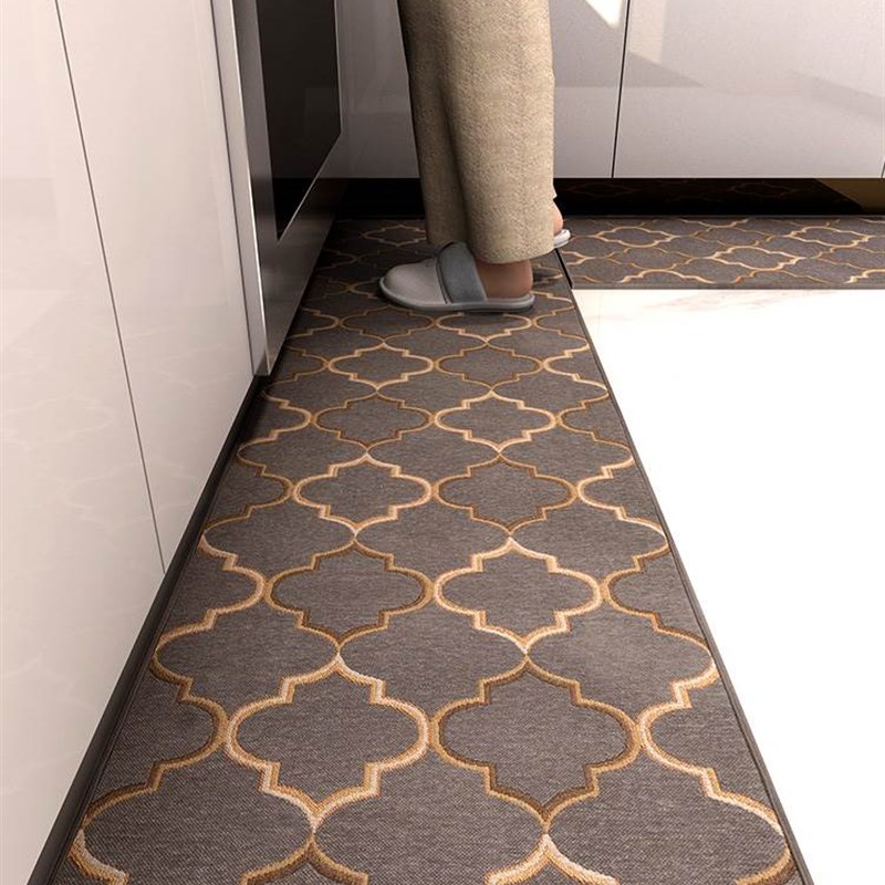 New kitchen floor mats, anti-slip and oil-proof, household strip carpets, stain-resistant, K-free cleaning, door mats, water-absorbing and oil-absorbing