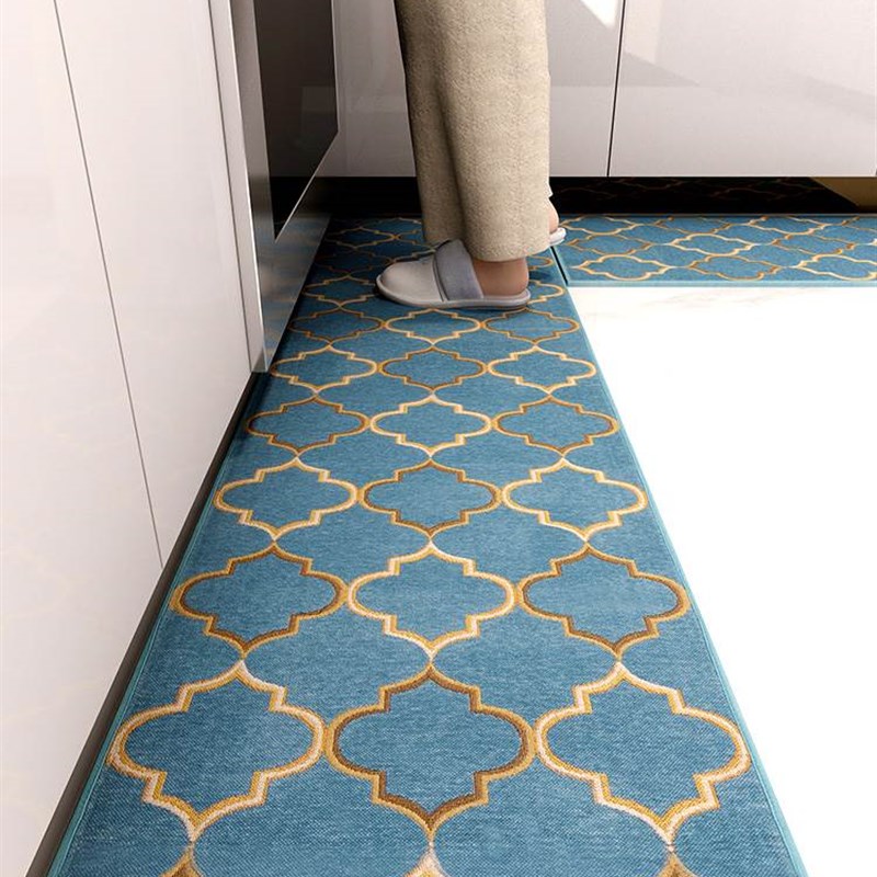 New kitchen floor mats, anti-slip and oil-proof, household strip carpets, stain-resistant, K-free cleaning, door mats, water-absorbing and oil-absorbing