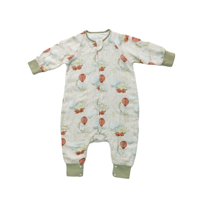 安旦儿童四层竹棉纱布睡袋 2024新款春夏宝宝分腿睡袋婴儿