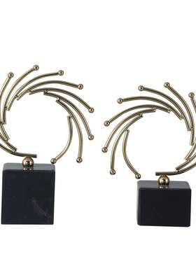 极速现代简约样板房家居软装饰品摆件欧式美O式玄关客厅金属工艺