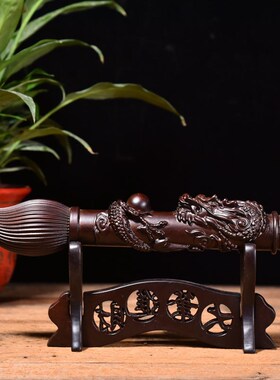 极速黑檀木雕文昌笔摆件实木大笔家居客厅L办公装饰红木工艺品开