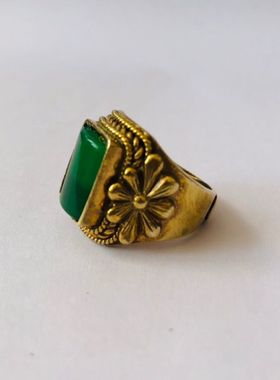 极速古玩古董收藏乡下老物件 y大清乾隆年制翡翠戒指扳指 老物件