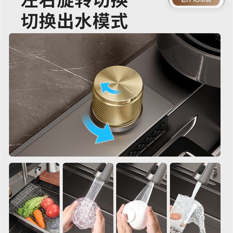 极速纳米灰304j大单水槽瀑布厨房不锈钢手工加厚水槽洗菜盆洗碗池,淘宝优惠券,粉丝福利购,淘宝优惠卷