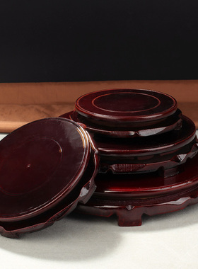 极速实木b底座圆形木质旋转底座文昌塔金蟾龙龟木座木托底座工艺