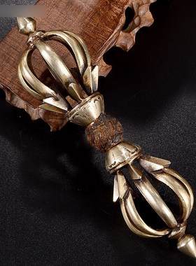 极速九股金刚g杵家用佛前用品供具尼泊尔手工铜金刚橛供具摆件