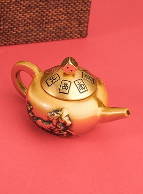 极速新款黄铜麻将把把壶马上胡手把F件旋转麻将创意摆件趣味减压