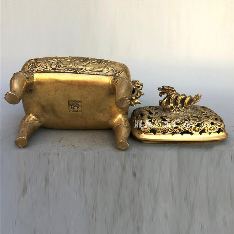 极速渼黄铜熏香炉仿古带盖黄铜盘龙香炉盘香香道佛具工Z艺摆件古,淘宝优惠券,粉丝福利购,淘宝优惠卷