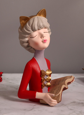 极速北欧轻奢吹泡泡女孩摆件客厅C电视柜玄关家居收纳托盘送女生