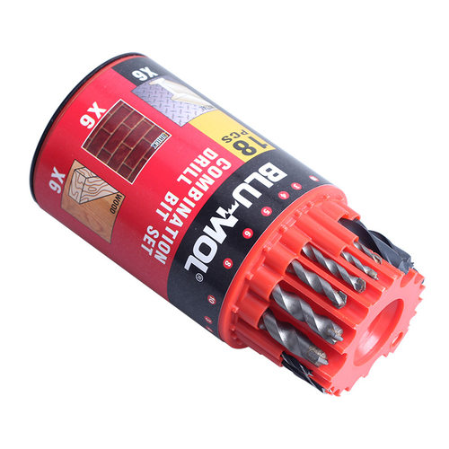 博锋BLU-MOL 高速钢钻头水泥钻头石工钻三尖木工混合钻头18件套装 - 图3