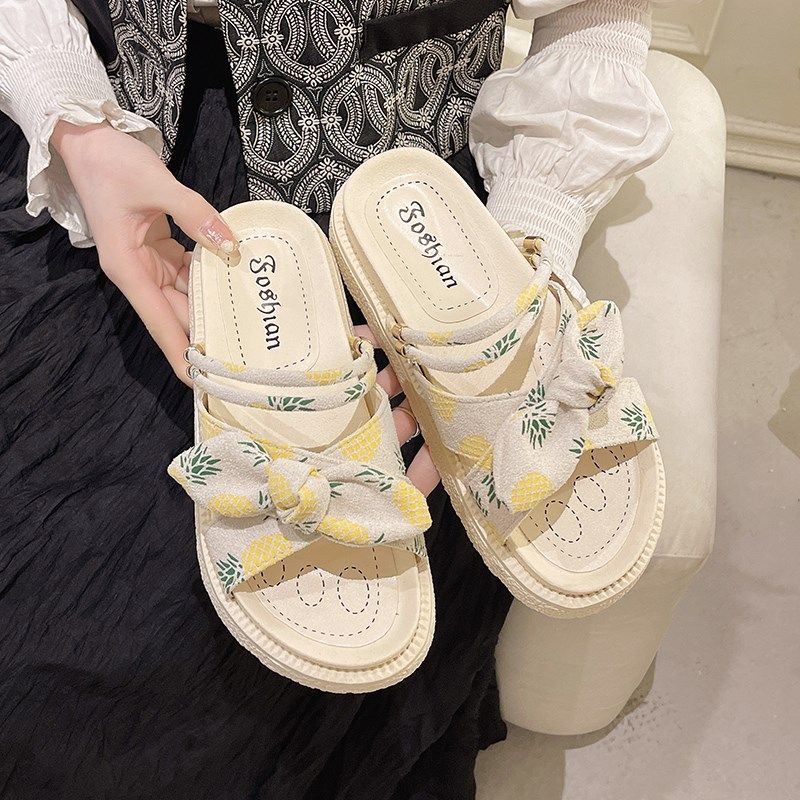 速发凉拖鞋夏外穿潮2042年新款时尚外厚松糕出底沙滩鞋海边 - 图1