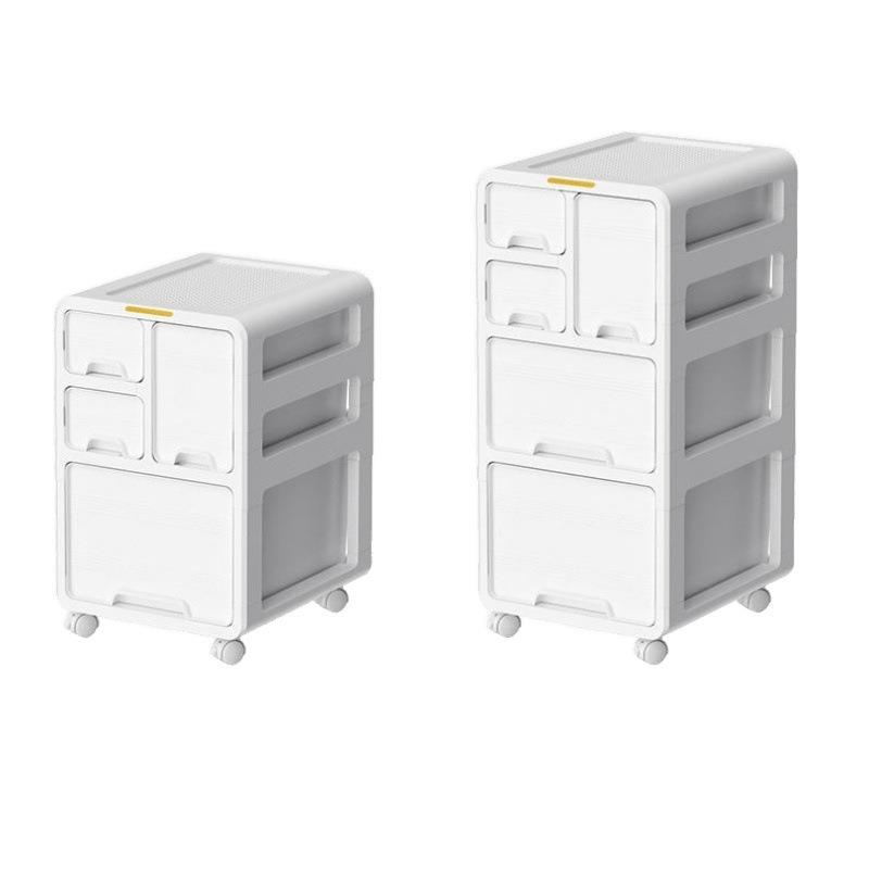 抽屉式收纳柜办公室A4文件储物柜家用桌下多层可移动免安装置物柜 - 图3