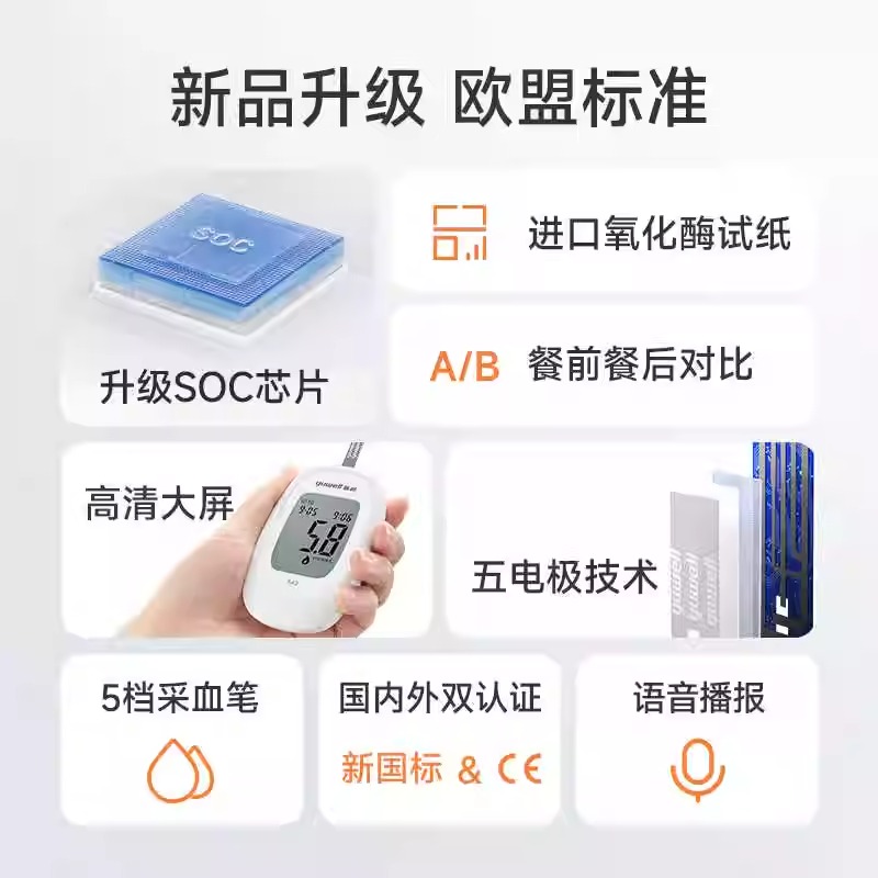 鱼跃582血糖仪高精准血糖试纸家用血糖测试测量仪医疗官方旗舰店