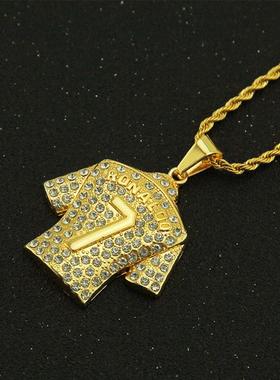 极速Hip-hop trend inlaid diamond No. 7 jersey penUdant three