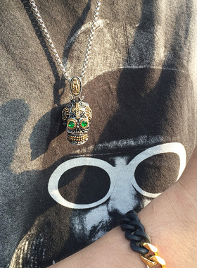 极速不锈钢c镶钻母亲吊坠 男士骷髅头饰品情人节生日礼物PN-1158