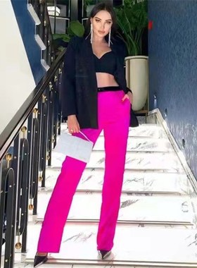 极速202b2 spring and summer new elastic waist letter logo st