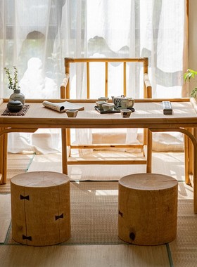 极速实木圆柱坐凳花盆底座花架边几茶几墩子服装店民Y宿装饰摆件