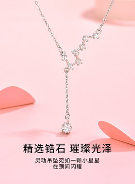 极速天星项链女纯银ins风轻x奢小众设计锁骨毛衣链新款轻奢时尚简
