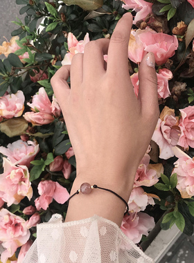 极速编织绳草莓晶手链女生小众设计感简约韩M版简约个性学生闺蜜