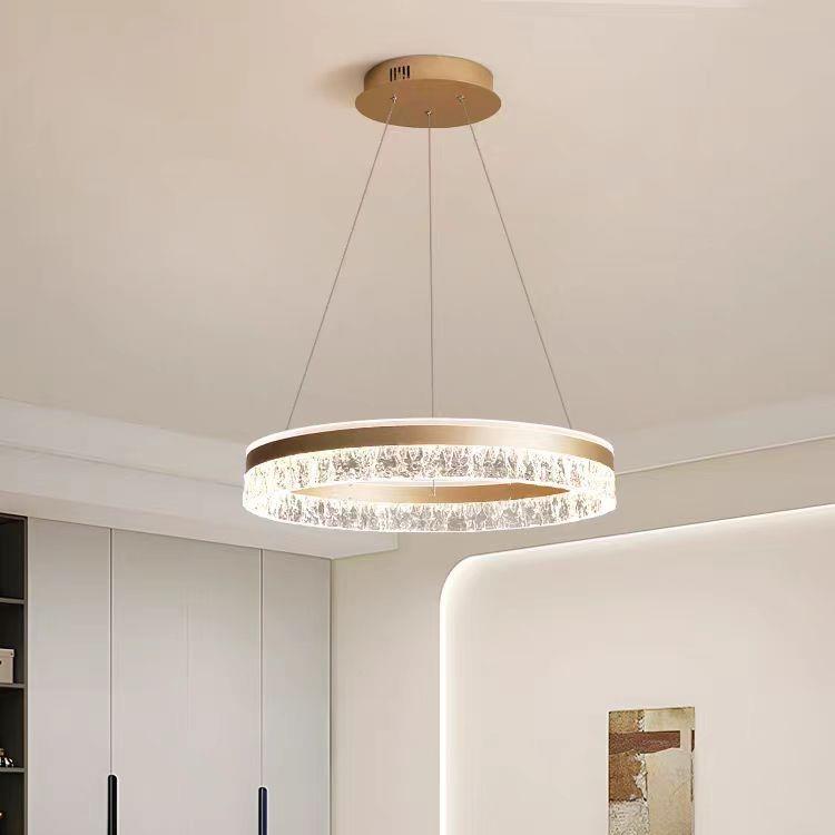 轻奢环形吊灯水波纹客厅灯铝材餐厅吊灯简约时尚圈圈灯 - 图1