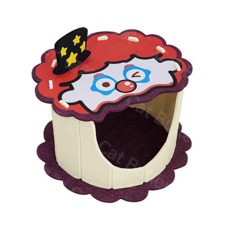 猫管家小丑猫窝四季通用半封闭耐磨耐抓宠物窝可拆卸毛毡猫咪猫窝,淘宝优惠券,粉丝福利购,淘宝优惠卷