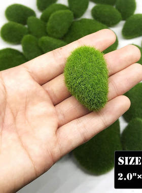 新品30PCS 3 Sizke Artificial Moss Rocks Decorative, Green Mo