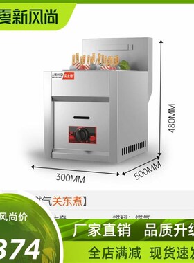 新品2021艾n士奇双缸燃气油炸锅商用煤气炸炉Q麻辣烫摆摊关东煮机