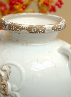 极速美式复古陶瓷花瓶花盆北欧现代创意家居客Q厅餐厅干花插花装