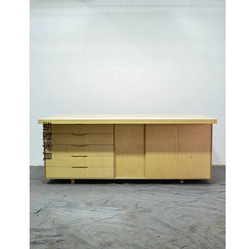 设计师桦木海洋板办公桌简约现代主管桌办公桌带抽屉储物柜工作台,淘宝优惠券,粉丝福利购,淘宝优惠卷