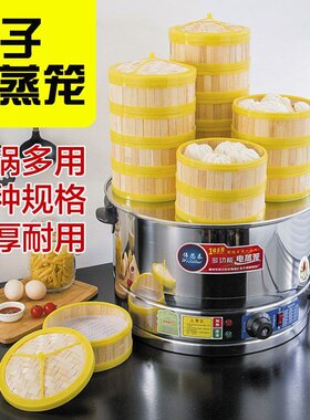 新品小笼包d电蒸锅商用不锈钢定时蒸饺大容量蒸包炉电蒸笼三孔蒸