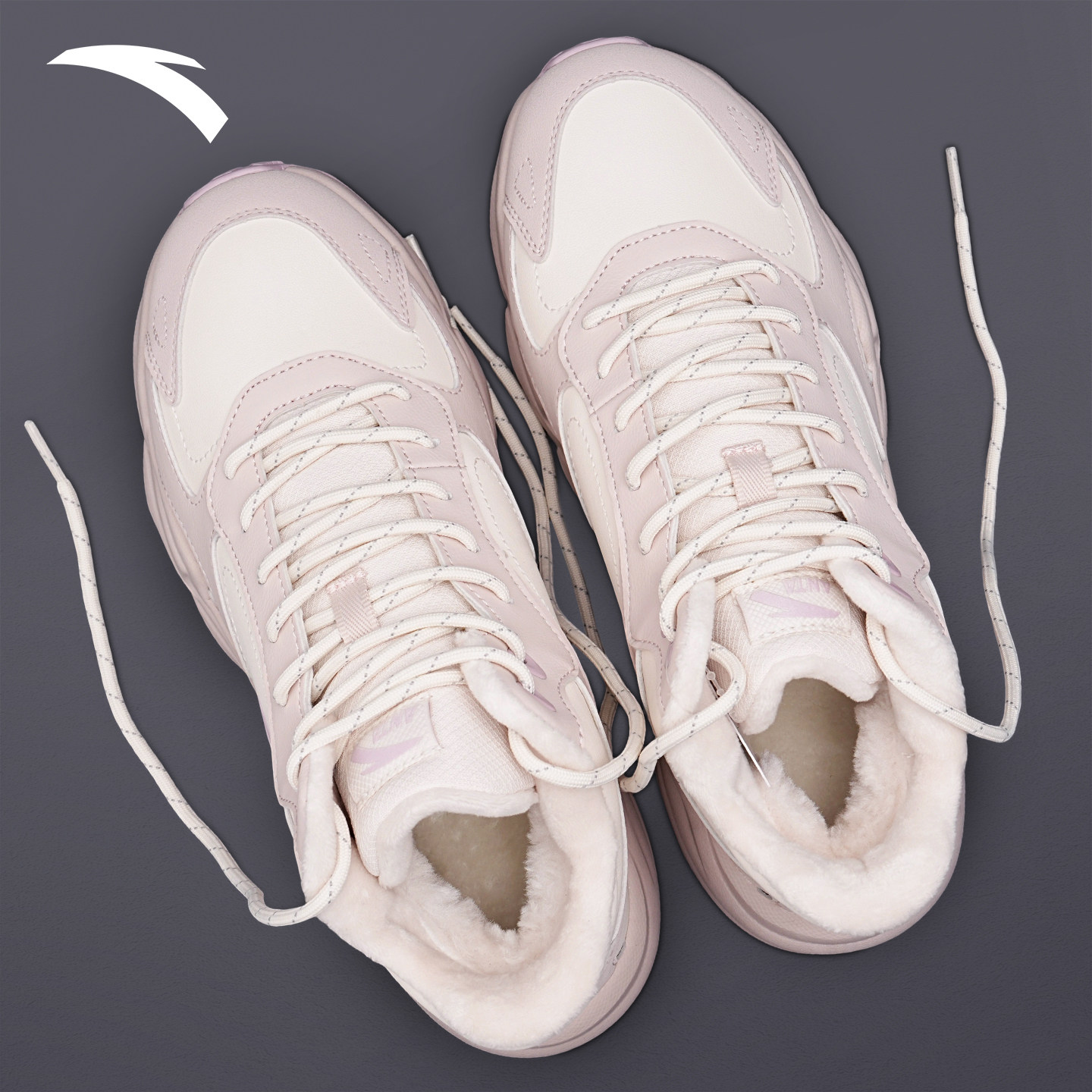 安踏行者高帮棉鞋加绒保暖女鞋2025冬季新款加厚防滑运动休闲鞋子,淘宝优惠券,粉丝福利购,淘宝优惠卷