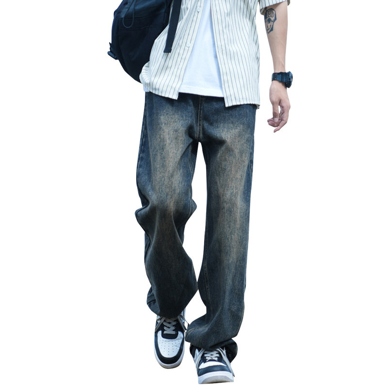 JEEP SPIRIT吉普加绒牛仔裤男款2025秋冬美式复古蓝宽松直筒长裤,淘宝优惠券,粉丝福利购,淘宝优惠卷