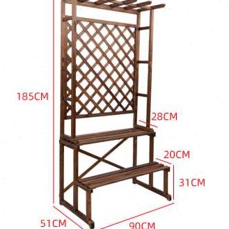 现货防腐木台架室外花花架落地式置物架阳花花架子阶梯式多层盆架-图1