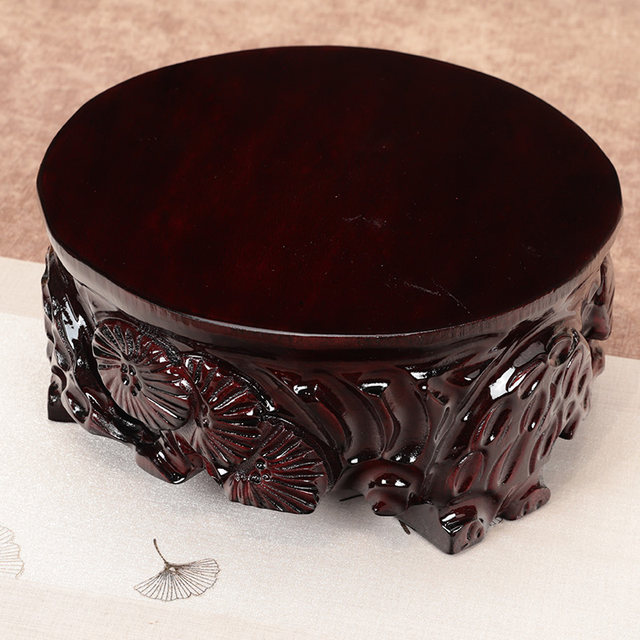 Solid wood round Taishan stone whole wood root carving base