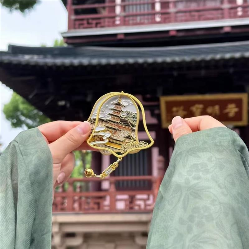 小红书同款寒山寺108响园林系列钟摆款可摇动旅游文创金属冰箱贴 - 图2
