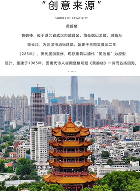 黄鹤楼冰箱贴湖北武汉城市文创创意旅游景点纪念品礼物磁吸装饰品