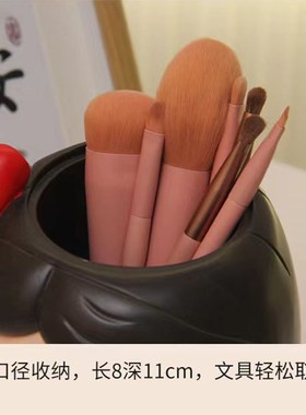 戴珍珠耳环c的少女可爱笔筒摆件化妆口红收纳盒办公室桌面女生礼