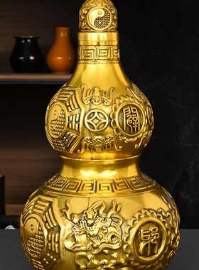 精品黄铜太极八卦铜葫芦八宝葫芦B家居装饰品工艺品摆件家居客厅