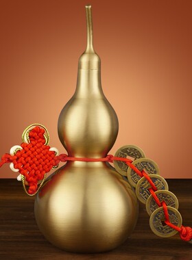 铜葫芦纯铜摆件八卦挂件开口开盖空心家居装饰客厅玄关Z办公室摆