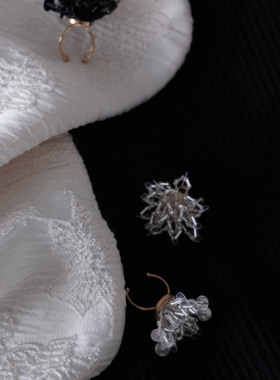 原创烟花手工串珠秋冬戒指首饰