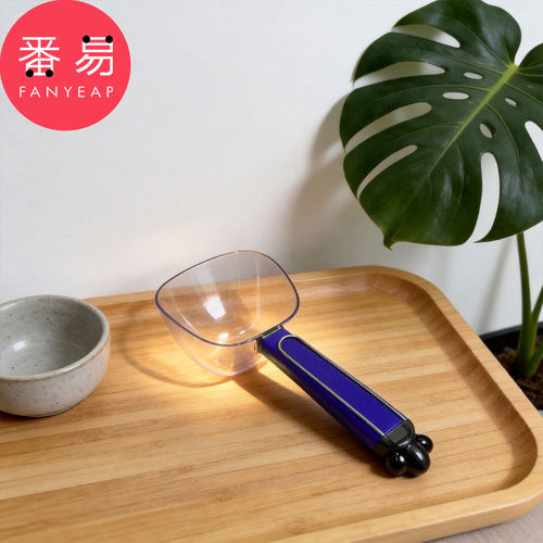 宠物粮勺B1pq801-宠物铲粮勺子透明带刻度猫咪喂食勺带封口夹 - 图1
