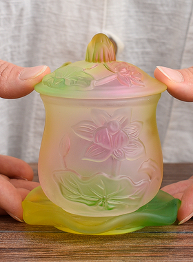 速发琉璃供佛杯供佛杯家用水前净水杯供奉观音仙家莲花敬神供杯圣