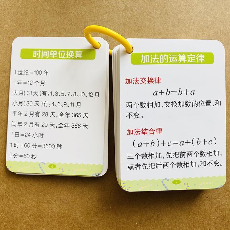小学生数学公式大全卡片人教版数学基础知识定律计算法则记忆手卡