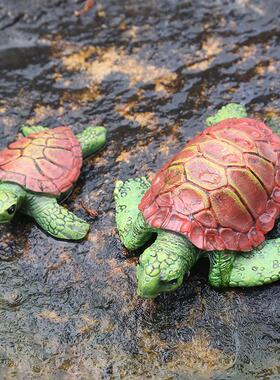 户外花园造景乌龟摆件庭院假山喷泉流水微景观池塘水景动物装饰品