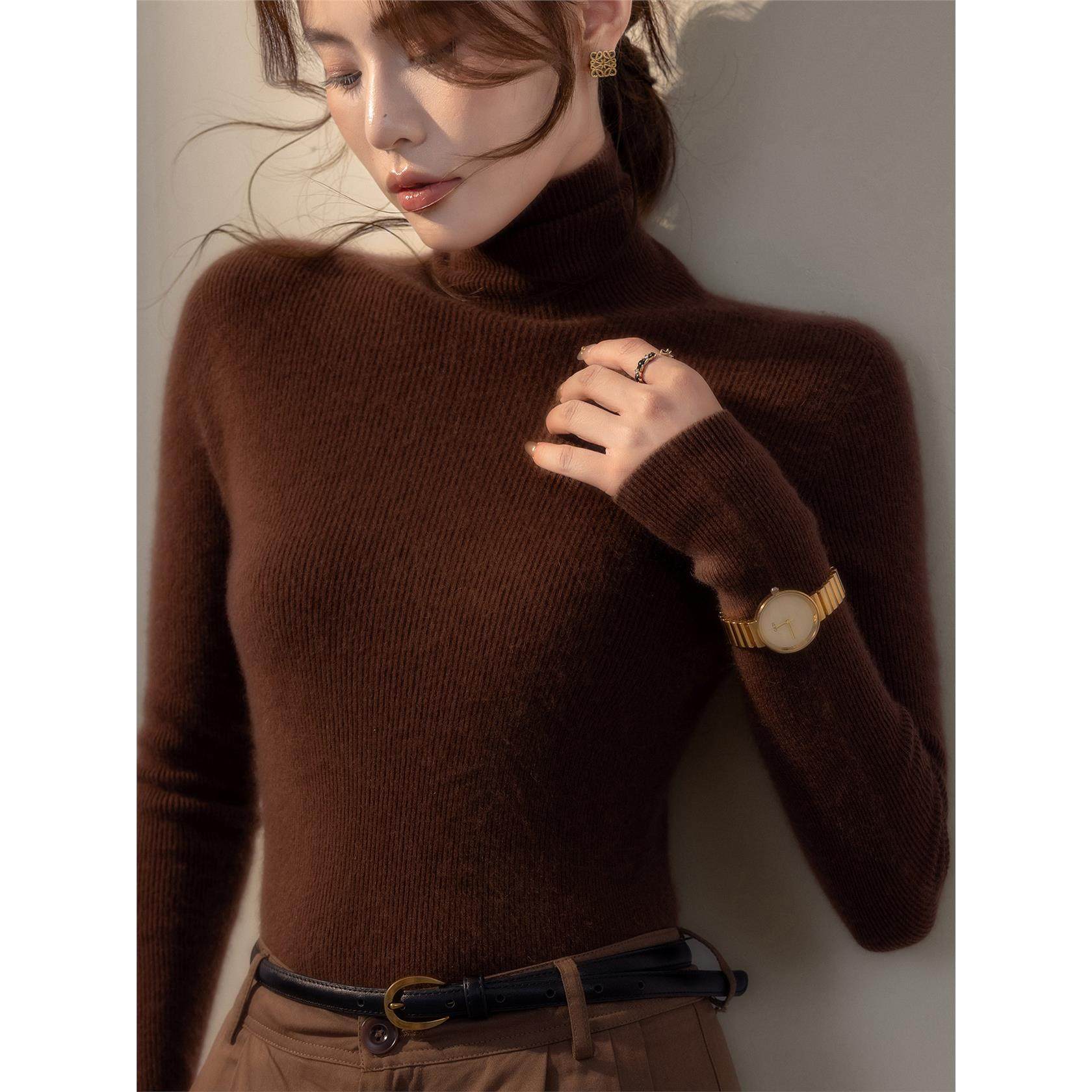 一线成衣~~高领毛衣女秋冬内搭紧身2025新款堆堆领长袖针织打底衫,淘宝优惠券,粉丝福利购,淘宝优惠卷