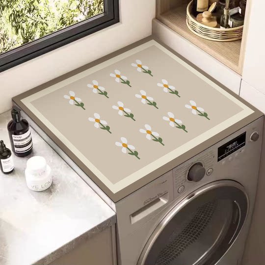 Drum washing machine diatom cover cloth water absorption dustproof sun protection cover bedside table refrigerator countertop protection pad universal cover scarf