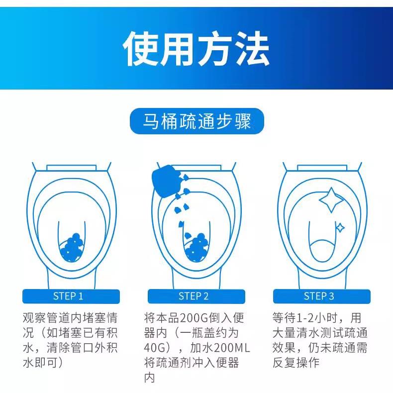 老管家管道疏通剂强力溶解通下水道马桶厕所堵塞厨房油污清洁神器-图2