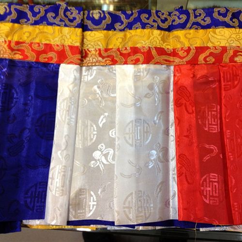 速发藏式 料挂饰装饰 五色帷幔供佛密宗用品防玛普撞壁贴挂帘布4. - 图3