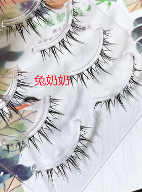 轻泰妆假睫毛整条透明梗上镜