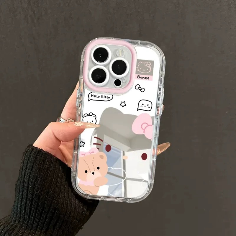 ZYL镜面可爱kt猫适用于华为Mate70/60pro/50手机壳nova14pro/13/12/11华为P80ultra/70/60镜奶 - 图3